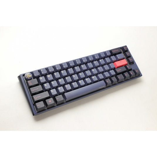 Ducky one 3 cosmic blue sf rgb mechanisch toetsenbord (donkerblauw, us lay-out (qwerty), cherry mx brown, 65%, rgb leds, double-shot pbt, hot-swappable, quack mechanics)