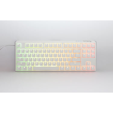 Ducky one 3 classic pure white tkl rgb mechanisch toetsenbord (wit, us lay-out (qwerty), cherry mx red, 80% (tkl), rgb leds, double-shot pbt, hot-swappable, quack mechanics)