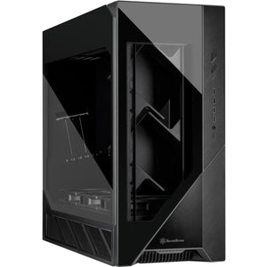 Silverstone alta f2 big tower behuizing (zwart | 4x usb-a | 1x usb-c | tempered glass)