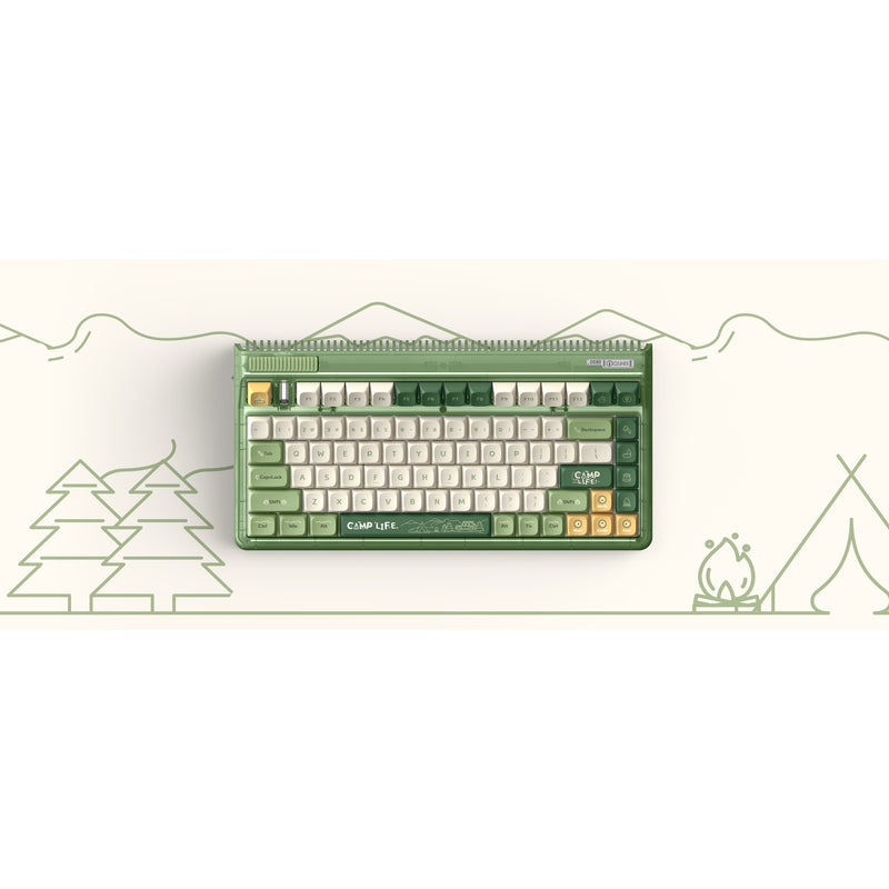 Load image into Gallery viewer, Iqunix og80 camping wireless mechanical keyboard, gaming toetsenbord (groen oranje, us lay-out, cherry mx red, rgb leds, 80% (tkl), hot-swappable, pbt, 2.4ghz | bluetooth 5.1 | usb-c)
