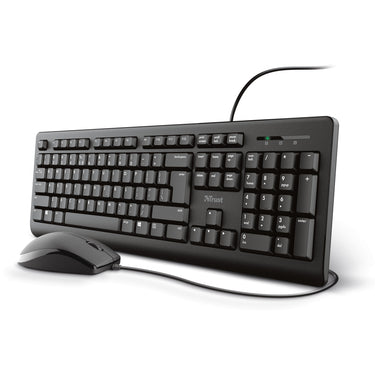 Trust primo keyboard mouse set, desktopset (zwart, us lay-out, membraan)