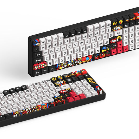 Iqunix f97 graffiti diary wireless mechanical keyboard (zwart, us lay-out (qwerty), cherry mx brown, 96%, rgb leds, hot-swappable, pbt, 2.4ghz | bluetooth 5.1 | usb-c)