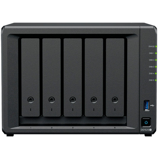 Synology diskstation ds1525+ nas (zwart, 2x lan, usb)