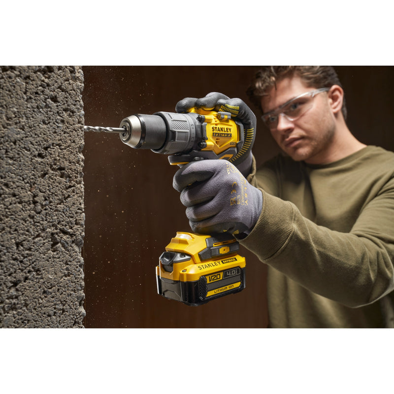Load image into Gallery viewer, Stanley fatmax v20 18v borstelloze schroefklopboormachine (geel zwart, accu en oplader niet inbegrepen)
