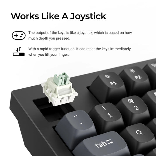 Keychron q5 he 8k magnetic switch keyboard (wit, us lay-out (qwerty), ultra-fast lime, 96%, rgb leds, osa double-shot pbt, hot swap, knob)