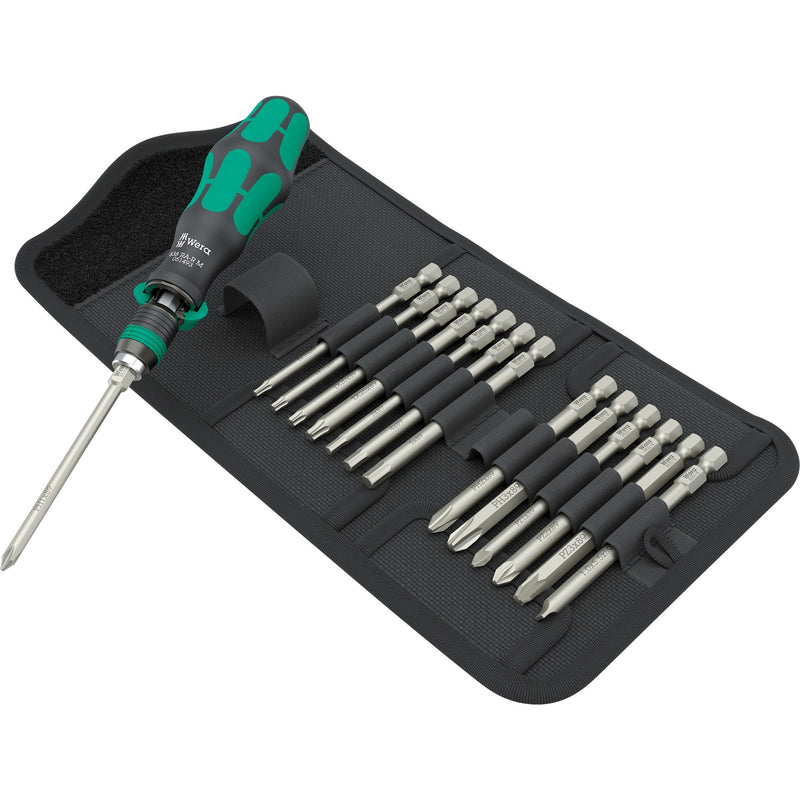 Load image into Gallery viewer, Wera kraftform kompakt 838 ra-r m set 1 bitset (zwart groen, 15‑delig)
