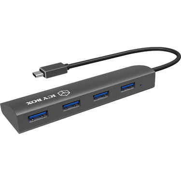 Icy box ib-ac6405-c usb-hub (antraciet, usb type-c hub)