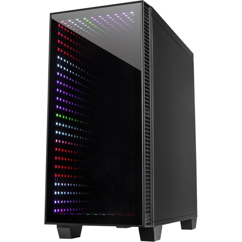 Load image into Gallery viewer, Inter-tech x-608 infinity micro midi tower behuizing (zwart | 1x usb-a | 1x usb-c | rgb | window)
