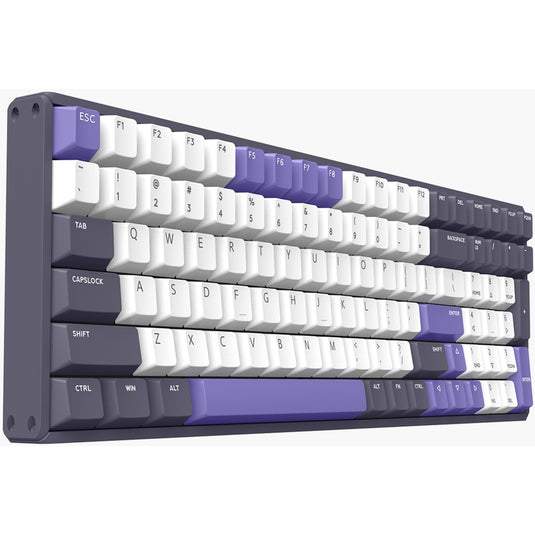 Iqunix f97 lavandin wireless mechanical keyboard, gaming toetsenbord (lavendel, us lay-out, cherry mx brown, rgb leds, 96%, hot-swappable, pbt, 2.4ghz | bluetooth 5.1 | usb-c)