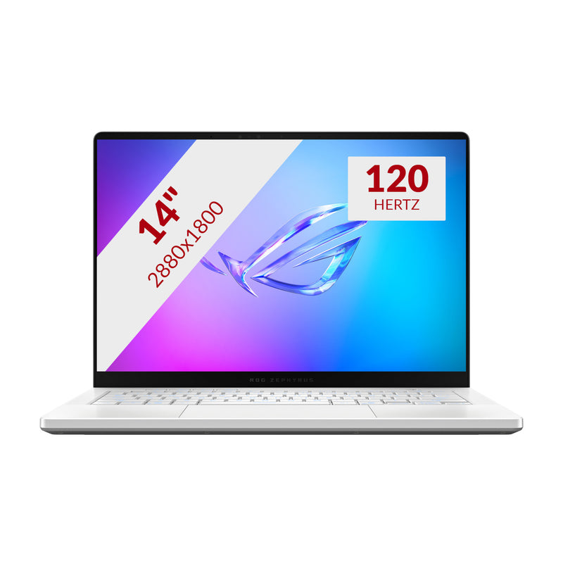 Afbeelding laden in galerijviewer, Asus rog zephyrus g14 ga403up-qs001w 14 copilot+ gaming laptop (wit | ryzen 9 270 | rtx 5070 | 32 gb | 1 tb ssd | oled)
