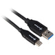 Sharkoon usb-a 3.2 > usb-c kabel (zwart, 0,5 meter )