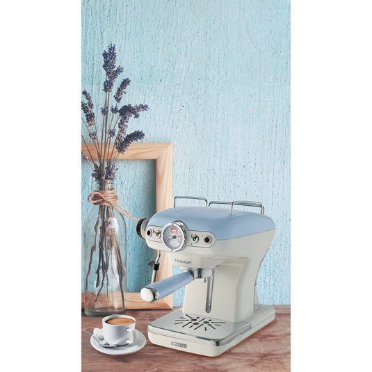 Ariete vintage espressomachine 1389 15 (lichtblauw wit)