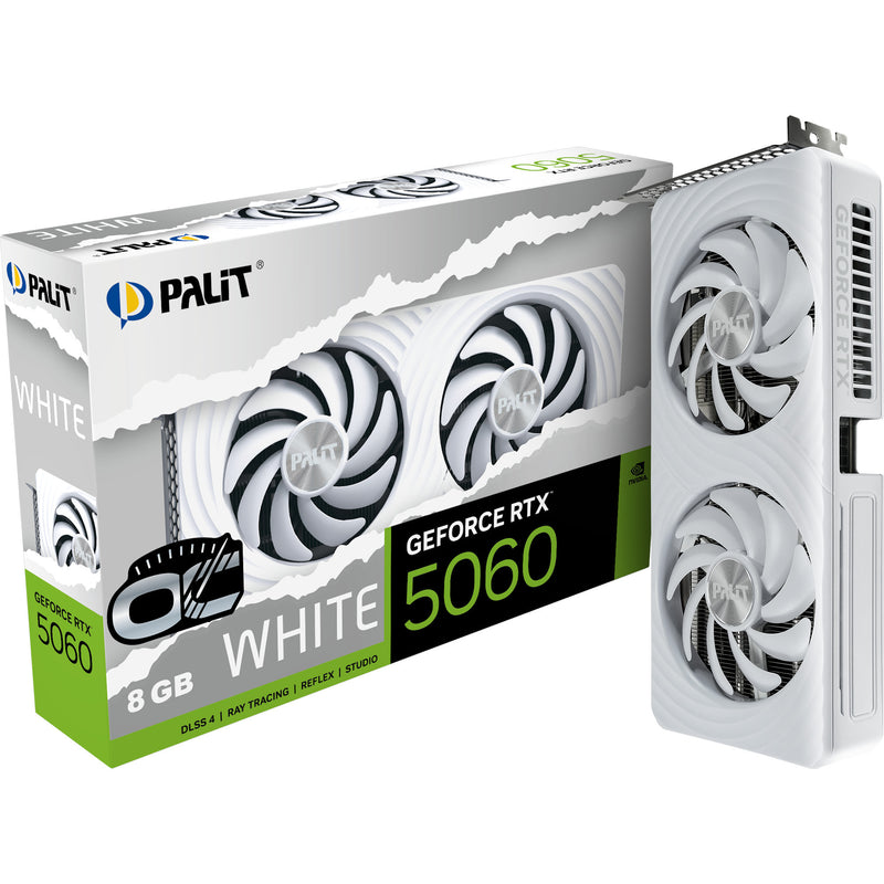 Load image into Gallery viewer, Palit geforce rtx 5060 oc white 8gb grafische kaart (wit, dlss 4, 3x displayport, 1x hdmi 2.1)
