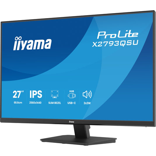 Iiyama prolite x2793qsu-b1 27 monitor (zwart (mat), hdmi, displayport, usb, audio)