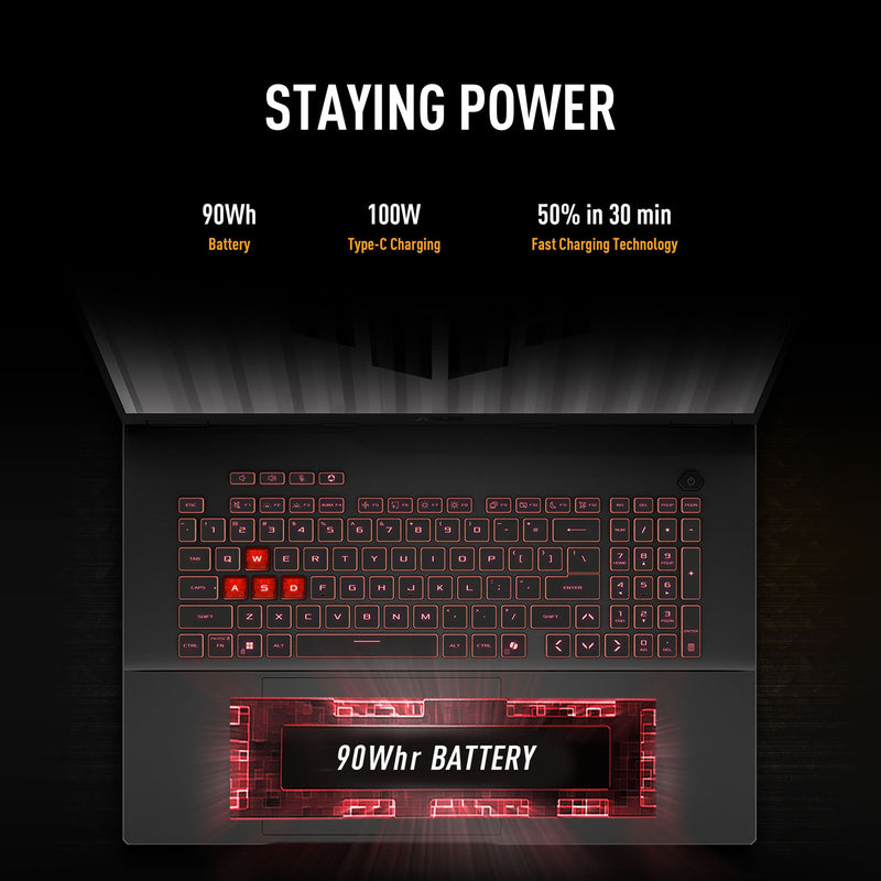 ギャラリービューアに画像をロードする, Asus tuf gaming a18 fa808um-s8112w 18 gaming laptop (zwart grijs | ryzen 7 260 | rtx 5060 | 16 gb | 1 tb ssd)
