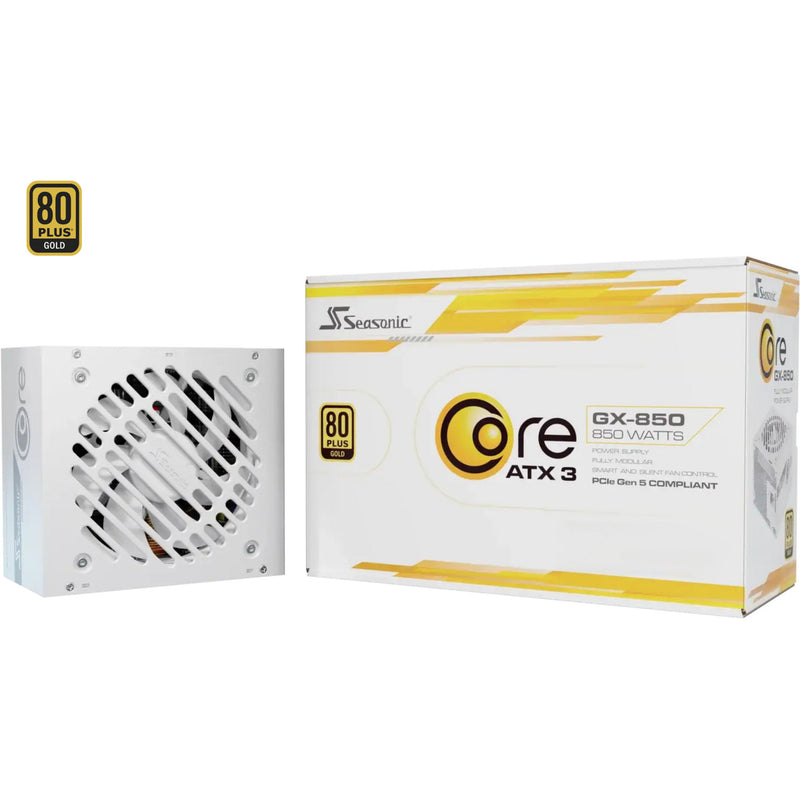 Load image into Gallery viewer, Seasonic core gx-850-v2-white modulaire 850 watt voeding (wit, 1x 12v-2x6, 2x pcie)
