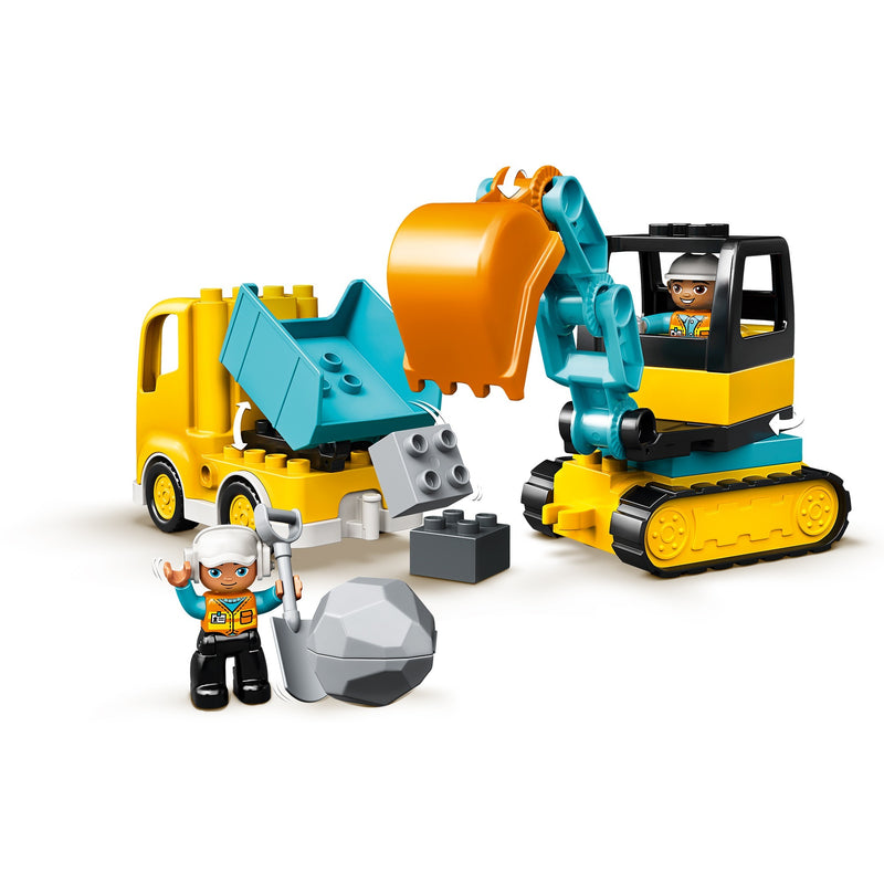 Load image into Gallery viewer, Lego duplo - truck graafmachine met rupsbanden constructiespeelgoed (10931)
