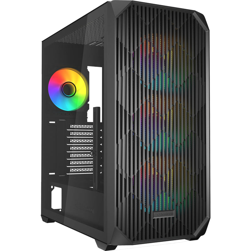 Load image into Gallery viewer, Sharkoon ak3 rgb midi tower behuizing (zwart | 2x usb-a | 1x usb-c | rgb | tempered glass)
