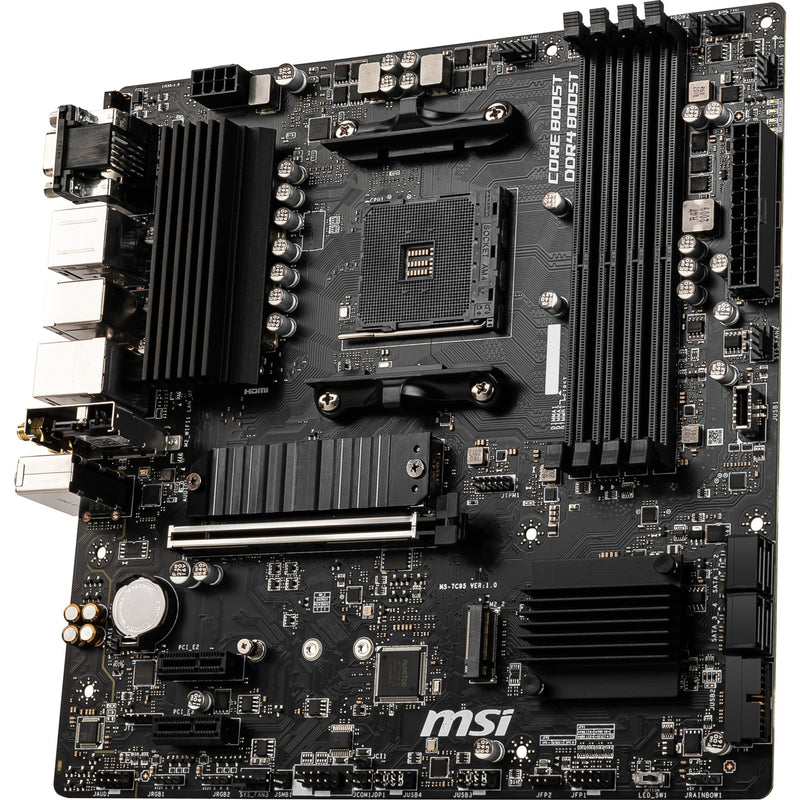 Afbeelding laden in galerijviewer, Msi b550m pro-vdh wifi socket am4 moederbord (zwart, raid, gb-lan, wi-fi 5, bt, sound, µatx)
