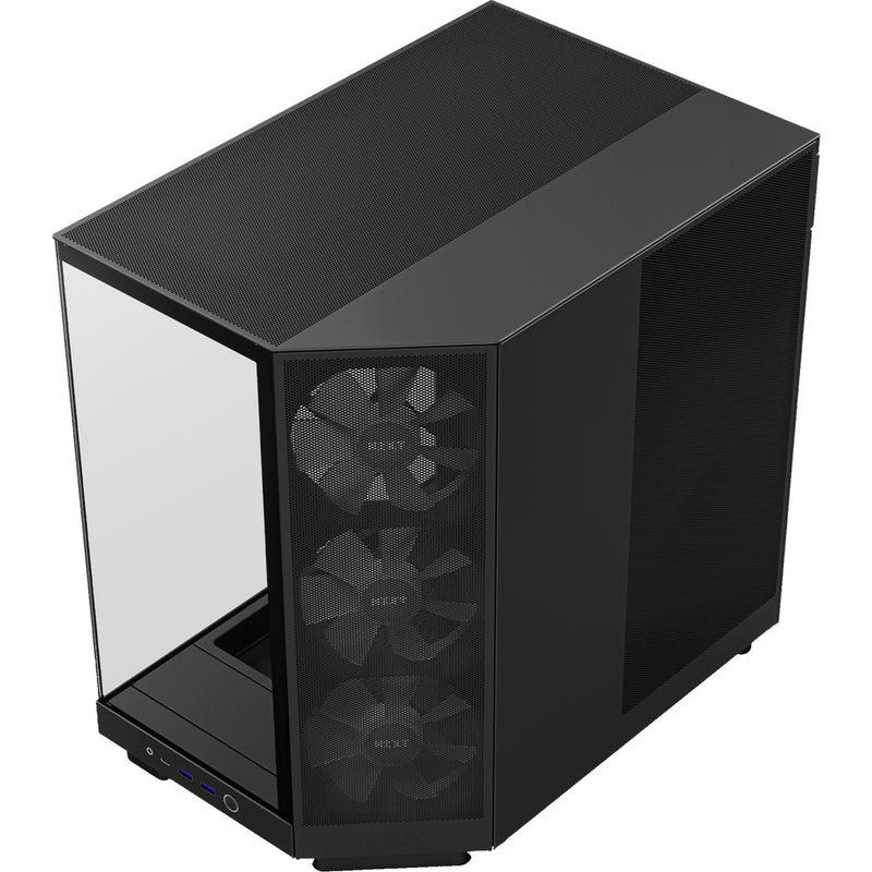 Afbeelding laden in galerijviewer, Nzxt h6 flow rgb midi tower behuizing (zwart | 2x usb-a | 1x usb-c | rgb | tempered glass)
