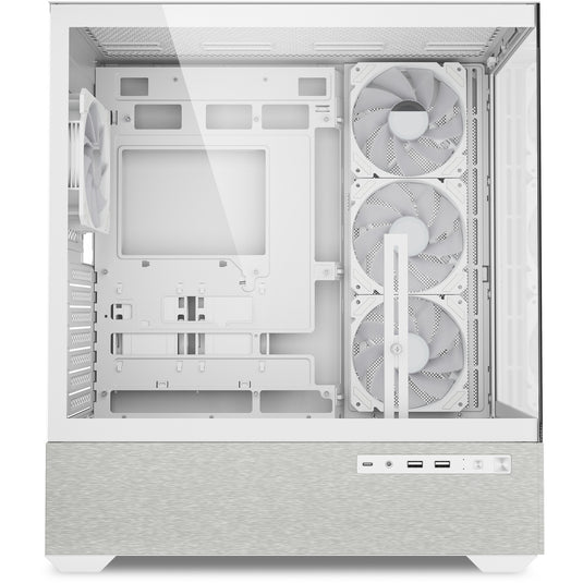Sharkoon ak7 argb midi tower behuizing (wit | 2x usb-a | 1x usb-c | rgb | window)