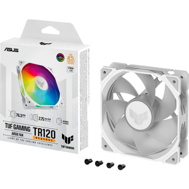 Asus tuf gaming tr120 argb reverse case fan (wit, 120 x 120 x 28 mm)