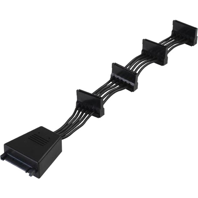 Load image into Gallery viewer, Silverstone adapter 15-pin sata > 4x 15-pin sata splitterkabel (zwart, 18,9 centimeter, cp06-e4)
