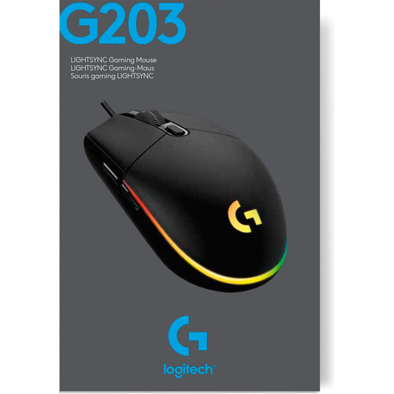 Afbeelding laden in galerijviewer, Logitech g203 lightsync gaming muis (zwart, 200 - 8000 dpi, rgb leds)
