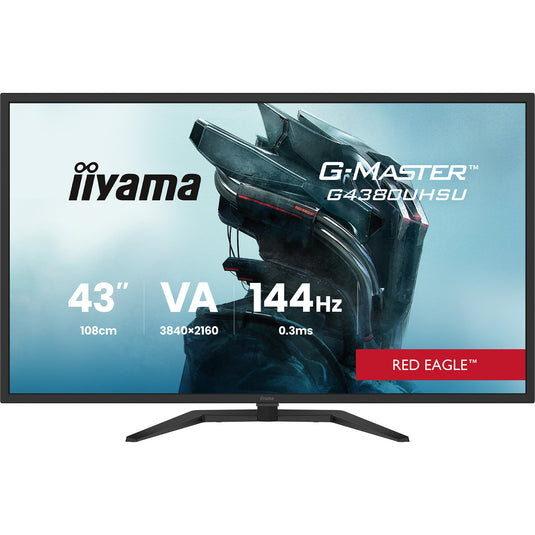 Iiyama g-master red eagle g4380uhsu-b2 42.5 4k uhd gaming monitor (zwart, 2x hdmi, 2x displayport, 6x usb-a, usb-b, 2x usb-c, 144 hz)