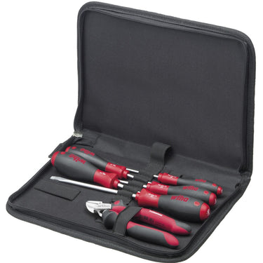 Wiha gereedschapset monteur, 7-delig gereedschapsset (zwart rood, incl. gereedschapsetui )