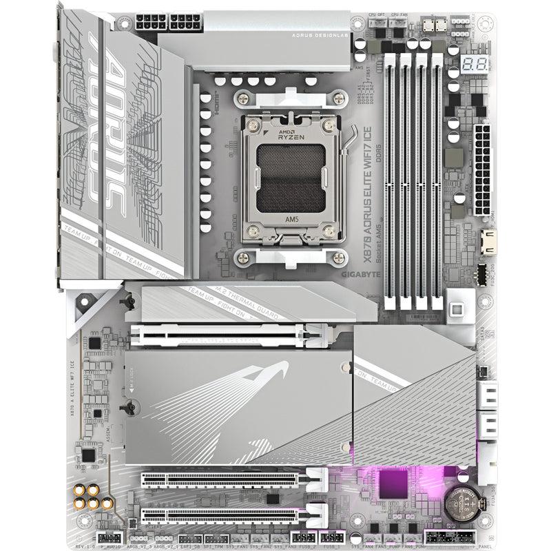 Afbeelding laden in galerijviewer, Gigabyte x870 aorus elite wifi7 ice socket am5 moederbord (zilver, raid, 2,5gb-lan, wi-fi 7, bt, sound, atx)
