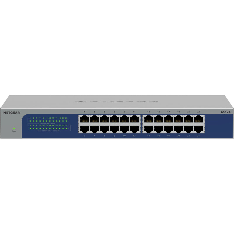 Afbeelding laden in galerijviewer, Netgear gs524 24-poorts gigabit ethernet unmanaged switch (grijs blauw)
