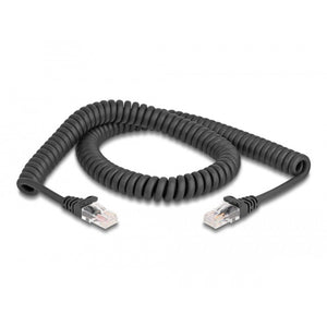 Delock rj-45 spiraalkabel male to male cat.5e (zwart, 2 meter)