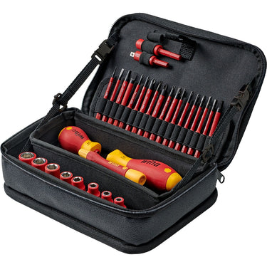 Wiha gereedschapset slimvario electric schroevendraaier (rood geel, 31-delig in functionele tas)