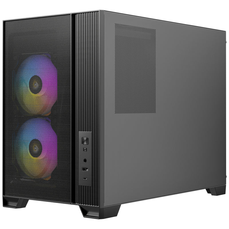 ギャラリービューアに画像をロードする, Antec flux m mini tower behuizing (zwart | 1x usb-a | 1x usb-c | tempered glass)
