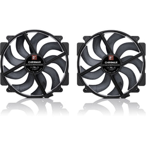 Noctua nf-a14x25r g2 pwm sx2-pp chromax.black case fans (zwart, 2 stuks, 140 x 140 x 25 mm)