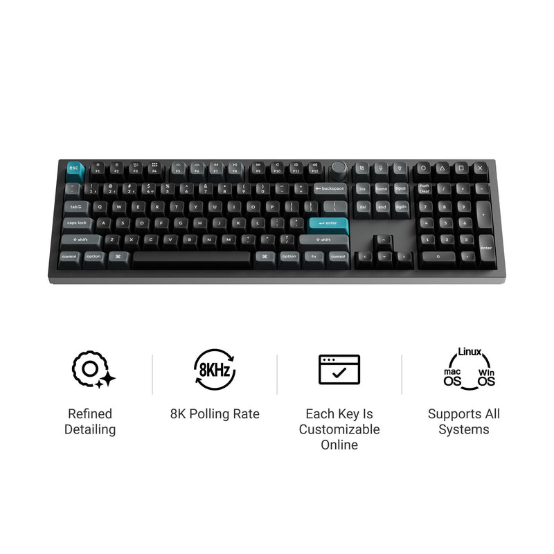 Load image into Gallery viewer, Keychron q6 ultra-m3 8k wireless custom mechanical keyboard (zwart, us lay-out (qwerty), silk pom brown, 100%, rgb, hot swap, 8k, 2.4 ghz bluetooth 5.2 usb-c)
