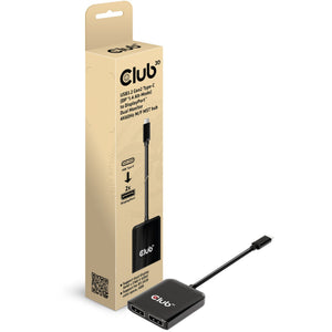 Club 3d usb‑c (dp alt‑mode) naar 2x displayport hub (zwart)