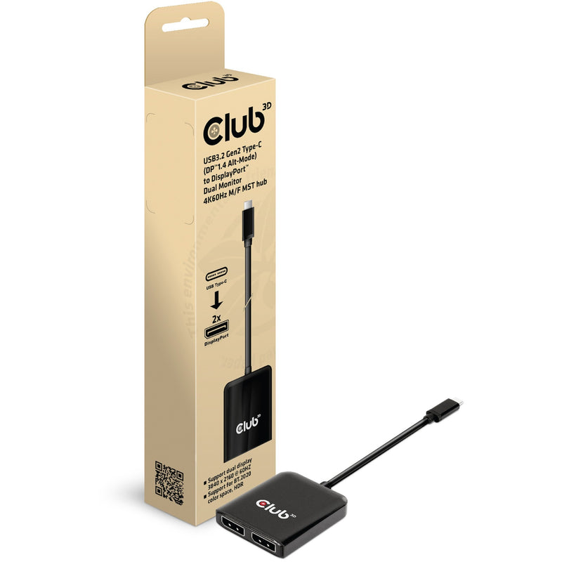 Afbeelding laden in galerijviewer, Club 3d usb‑c (dp alt‑mode) naar 2x displayport hub (zwart)
