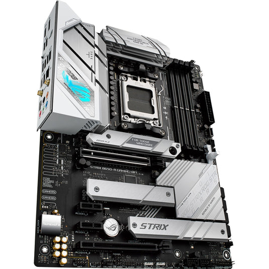 Asus rog strix b650-a gaming wifi socket am5 moederbord (zilver, raid, 2.5 gb-lan, wi-fi 6e, bt, sound, atx)