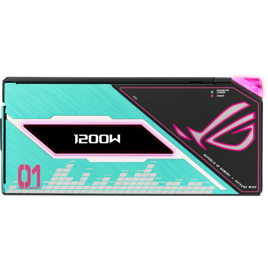 Asus rog thor platinum iii hatsune miku edition modulaire 1200 watt voeding (zwart, 1x 12v-2x6, 4x pcie)