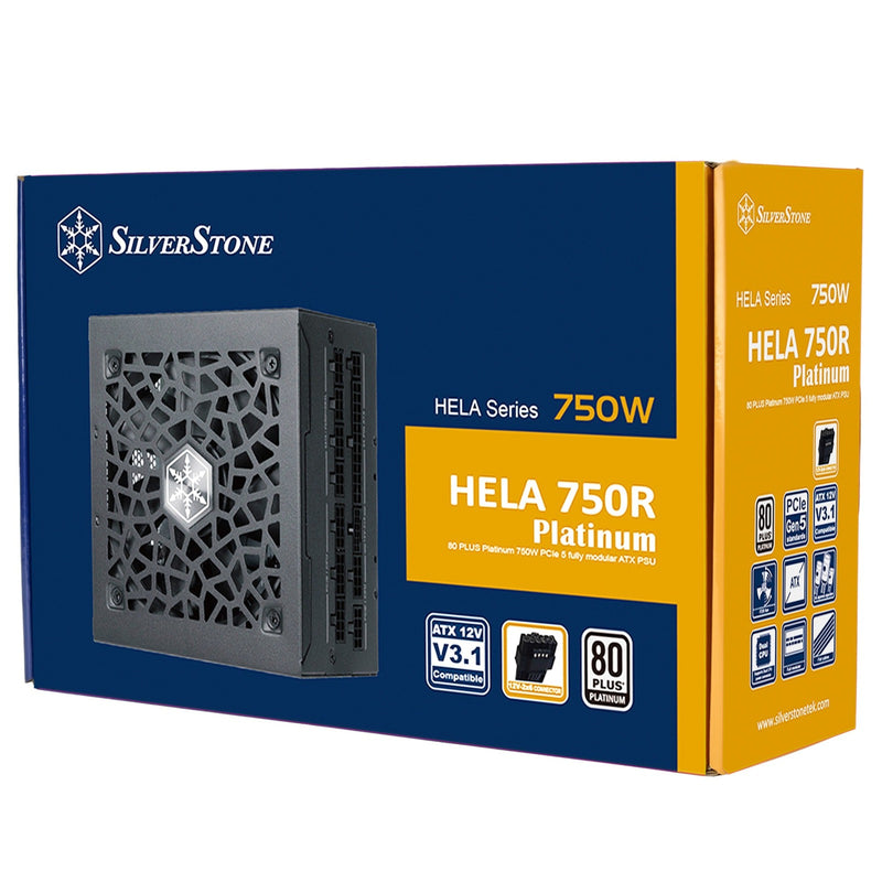 Load image into Gallery viewer, Silverstone hela 750r platinum modulaire 750 watt voeding (zwart, 4x pcie)
