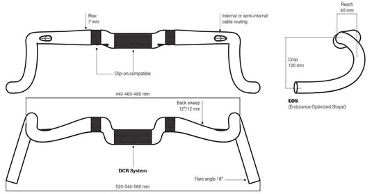 Deda Stuurbocht Gera Gravel 440mm POB 31,7mm carbon