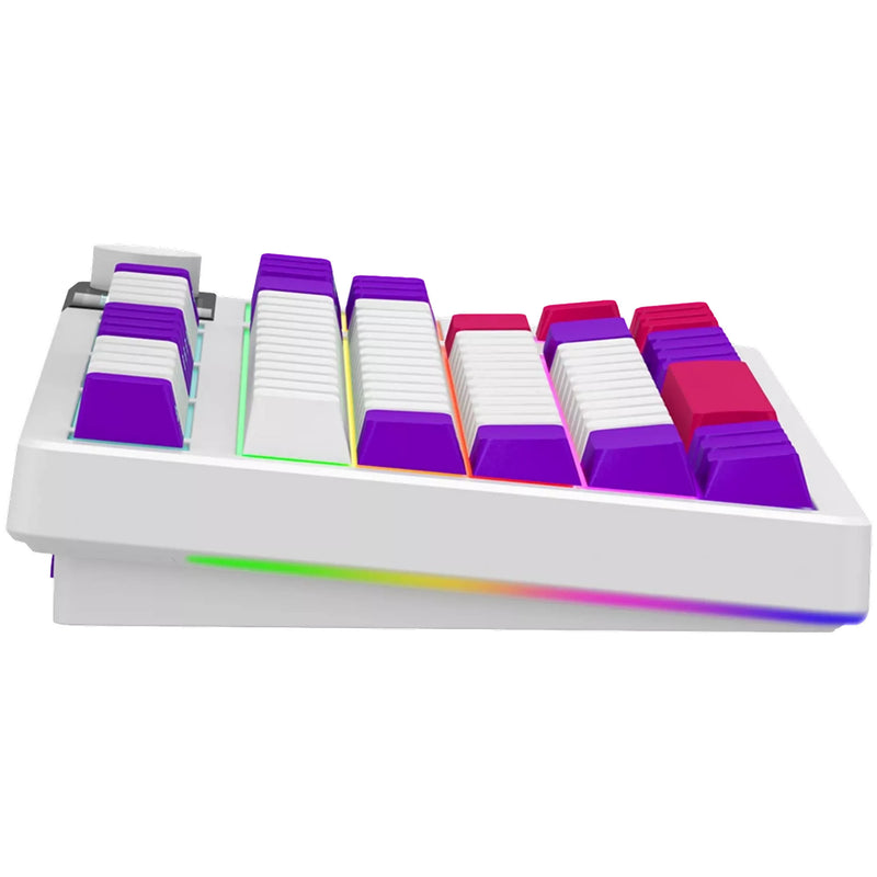 Load image into Gallery viewer, Lorgar kbp70tklw rgb mechanisch gaming toetsenbord (wit, us lay-out (qwerty), logar toxic purple, 80% (tkl), rgb, hot-swappable, pbt double-shot, bluetooth | 2.4ghz | usb)
