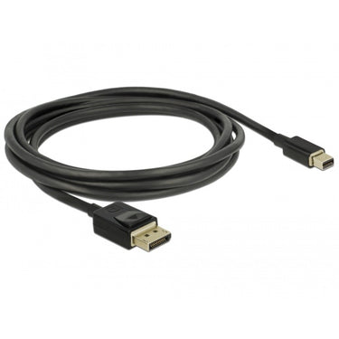 Delock mini displayport > displayport kabel (zwart, 2 meter, 8k 60 hz )