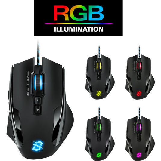 Sharkoon skiller sgm1 rgb gaming muis (zwart, 10.800 dpi, rgb leds)