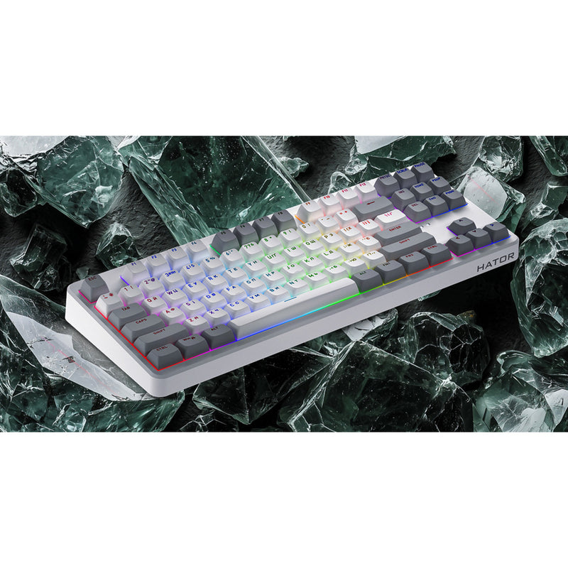 Chargez l'image dans la visionneuse de la galerie, Hator rockfall 3 tkl wireless rgb mechanisch gaming toetsenbord (wit, us lay-out (qwerty), hator aurum orange, 80% (tkl), rgb, pbt keycaps, hotswap, 2.4 ghz bluetooth usb-c)
