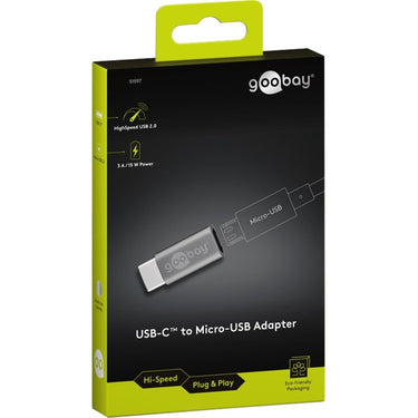 Goobay usb-c naar micro-usb adapter (grijs)