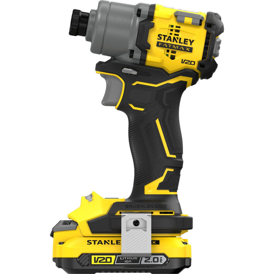 Stanley v20 18v borstelloze slagschroevendraaier (geel zwart, koffer, 2 accu's en oplader inbegrepen)