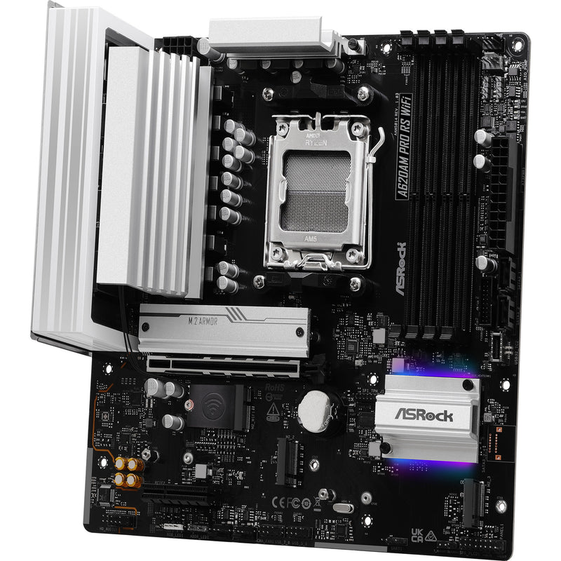 Chargez l'image dans la visionneuse de la galerie, Asrock a620am pro rs wifi socket am5 moederbord (raid, 2.5 gb-lan, wlan, bt, sound, µatx)
